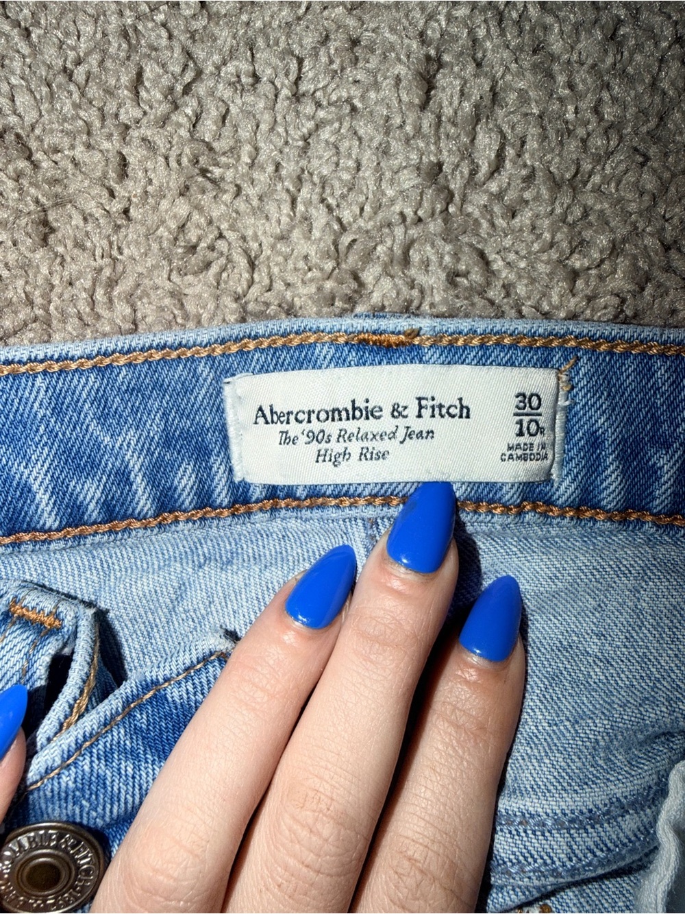 Abercrombie & Fitch Light Blue High Rise Relaxed Jeans